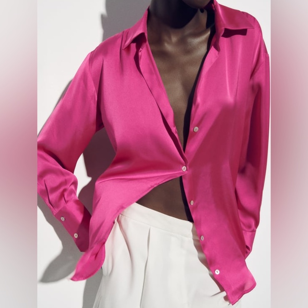 Zara Silk Button Down Blouse